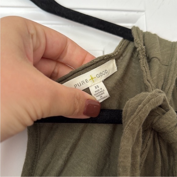 Anthropologie Pure + Good Olive Green Tie Strap Tank XS - Picture 4 of 5
